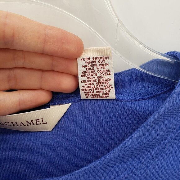 BECHAMEL Vacation Themed Embroidered Blue Cotton Button Down Top M - Picture 5 of 9